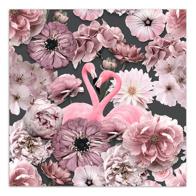 Fototapete, Rosa Flamingos rosa Blumen - Andrea Haase