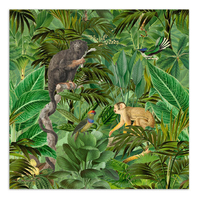 Fototapete, Tiere auf einem Hintergrund aus grünen Blättern - Andrea Haase