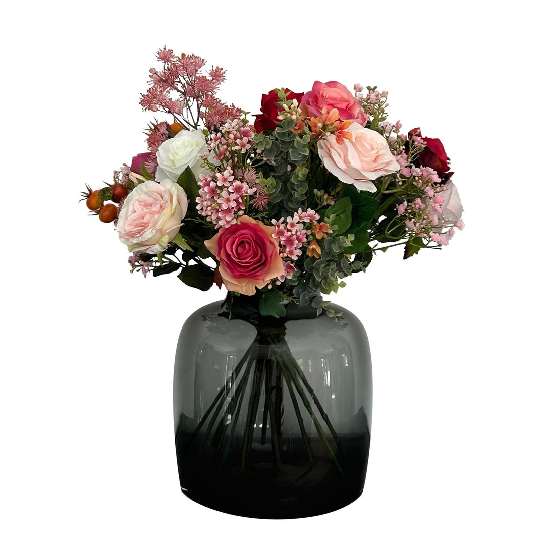 Kunstblumen - Bouquet M - Flame Roses - 45 cm