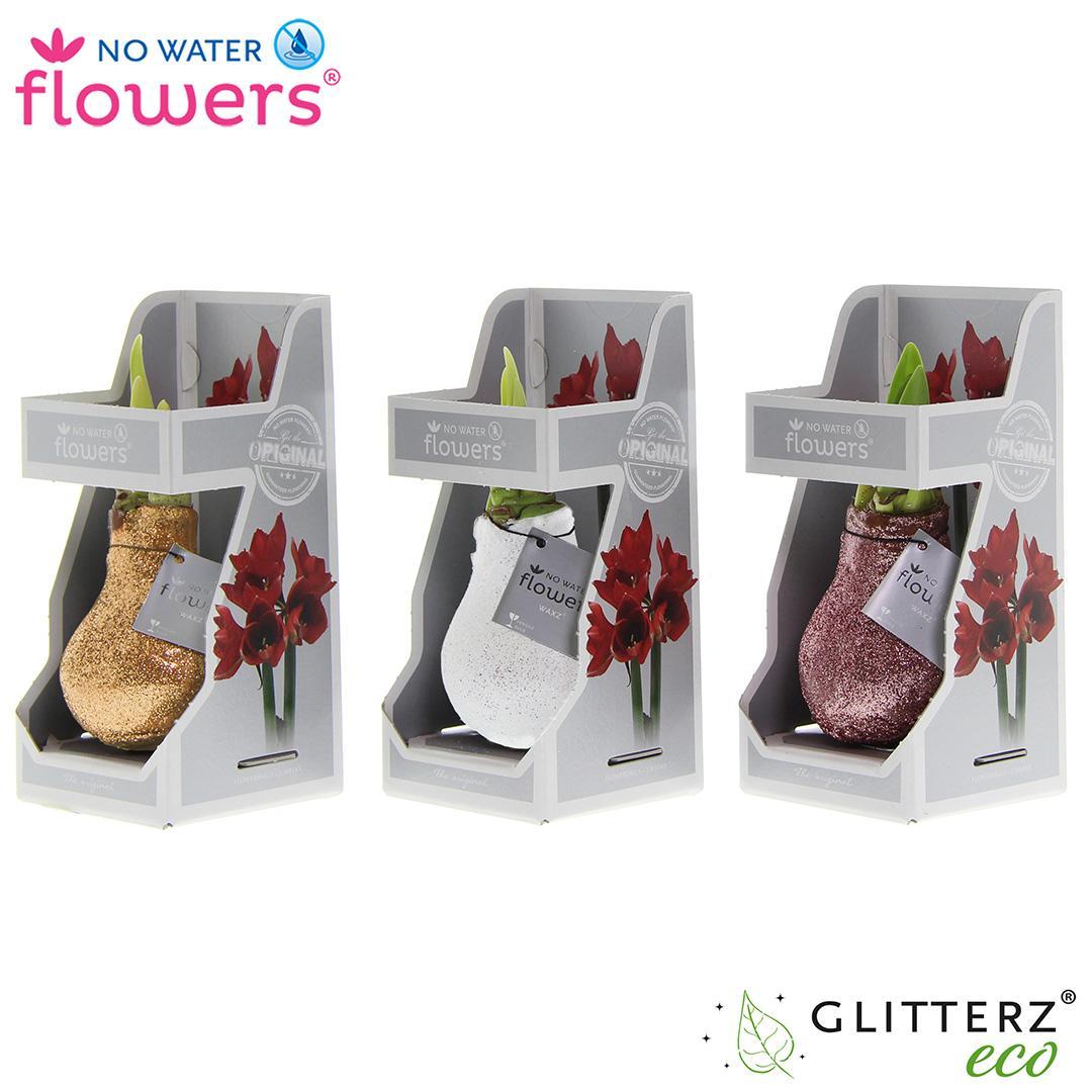 No Water Flowers Glitterz Charm Mix in Gift Box - 3 Stücke  - Ø7 cm - ↕15 cm