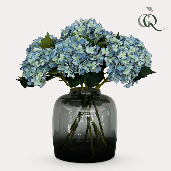 Kunstblumen - Hortensienblüte blau x 8 - 52 cm